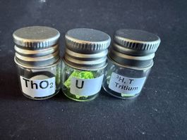 Elementsammlung: 3 radioaktive Elemente: Th, U, T