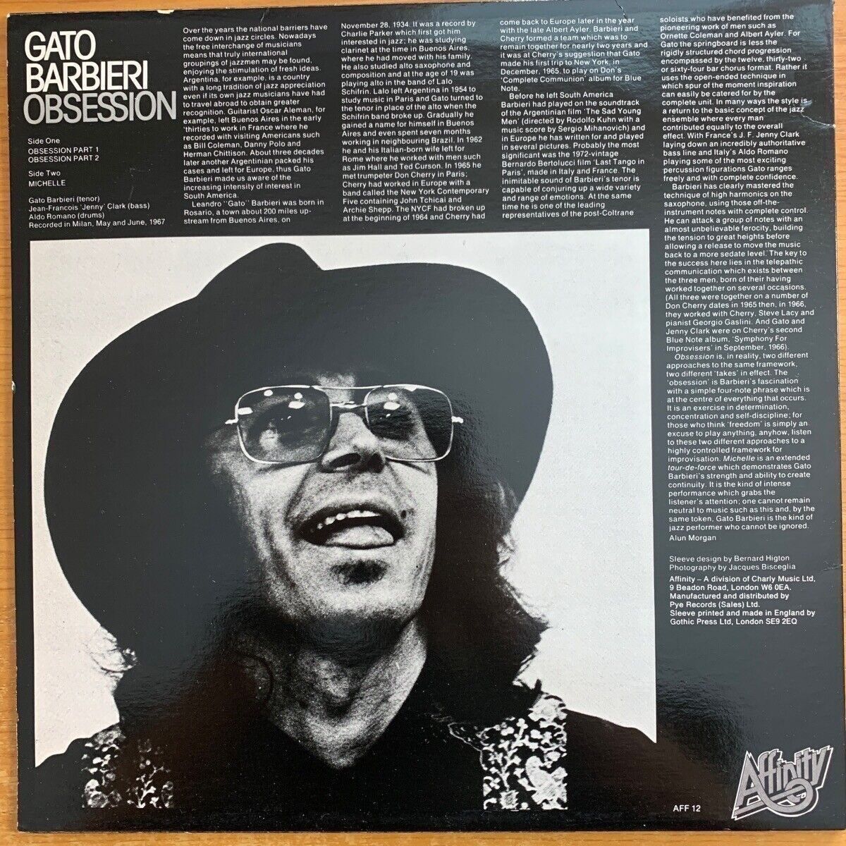 Dischi in vinile: Gato Barbieri - Obsession // UK-Pressing 1978 - TOP – Usato da Gais venduto da soundcave57 1