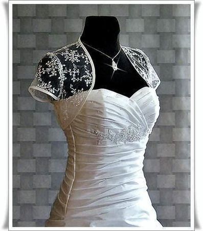 Bolero Brautjacke WEISS, Gr. 44 - AUSVERKAUF!!!