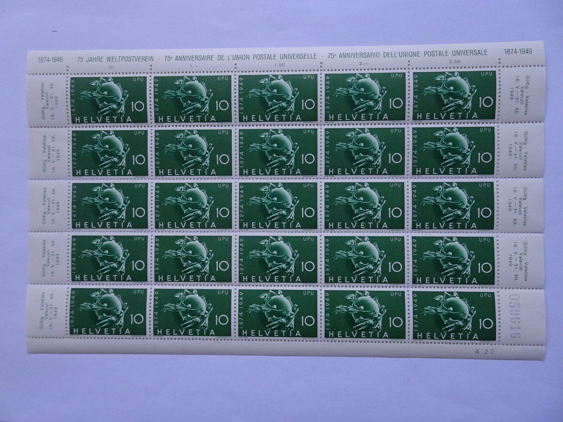 Tous les timbres: 1949* – Neuf (Voir description) à Aadorf par Chnorli-Furz