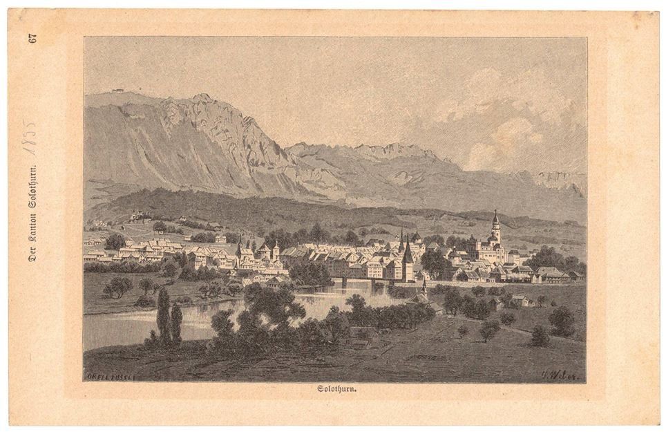 Incisioni: Solothurn - Stahlstich von 1895 – Usato da Gränichen venduto da Tonio