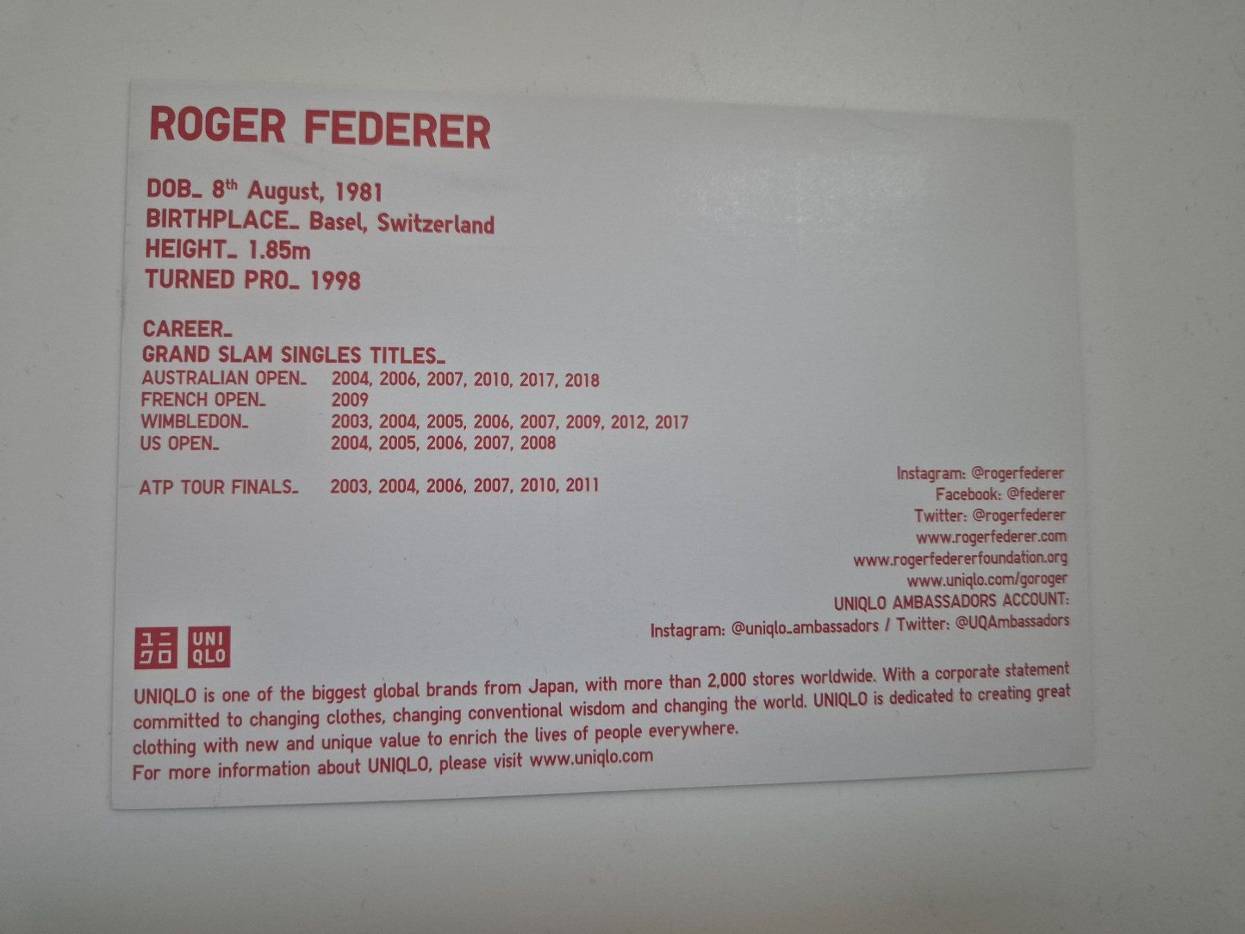Autografi: Autogrammkarte Roger Federer Originalunterschrift – Nuovo (secondo la descrizione) da Eglisau venduto da nicij79 1