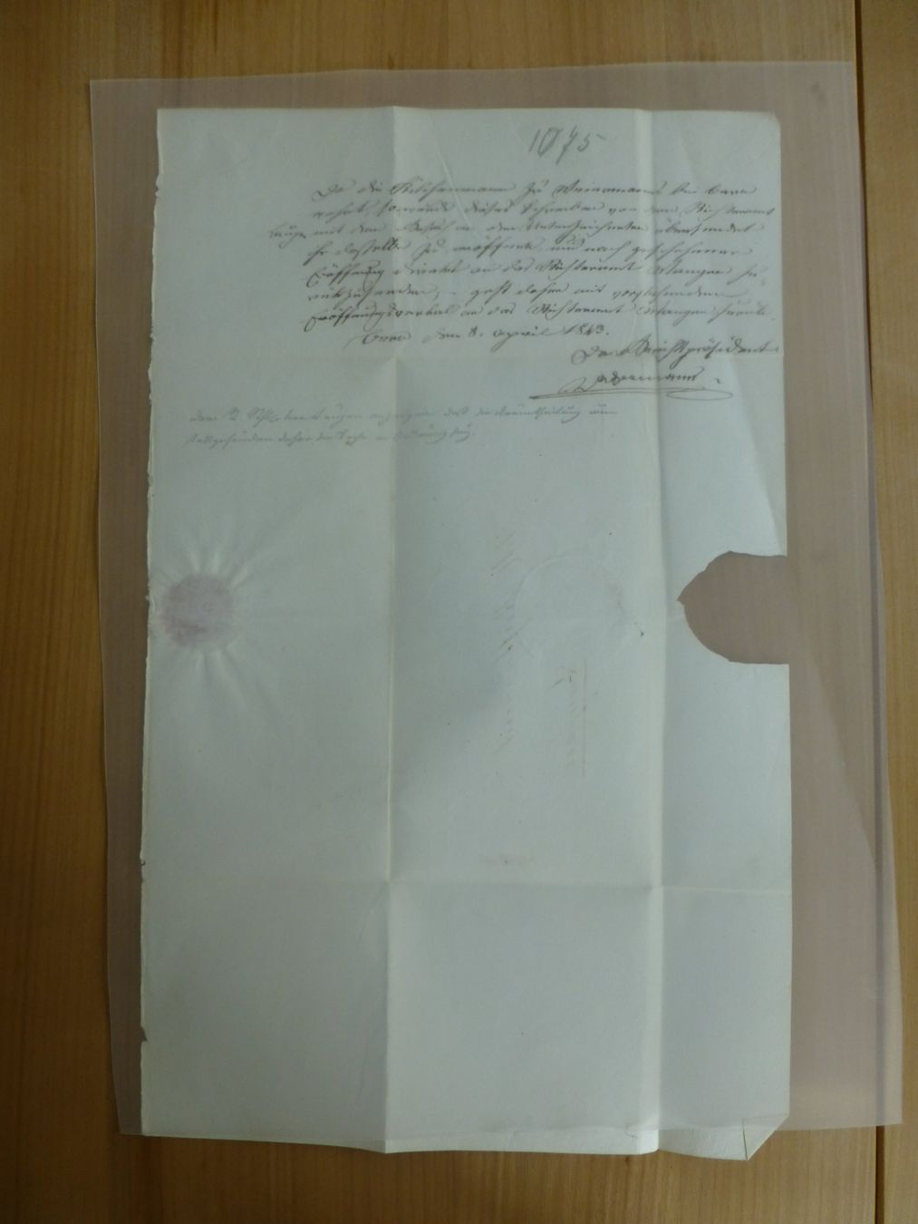 Documenti: Herzogenbuchsee/ Wangen 8.April 1843 – Usato da Bettlach venduto da 1saurer 2