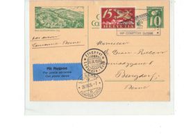 Ganzsache Postkarte PK 103 Simplon Flugpost Lausanne 1925