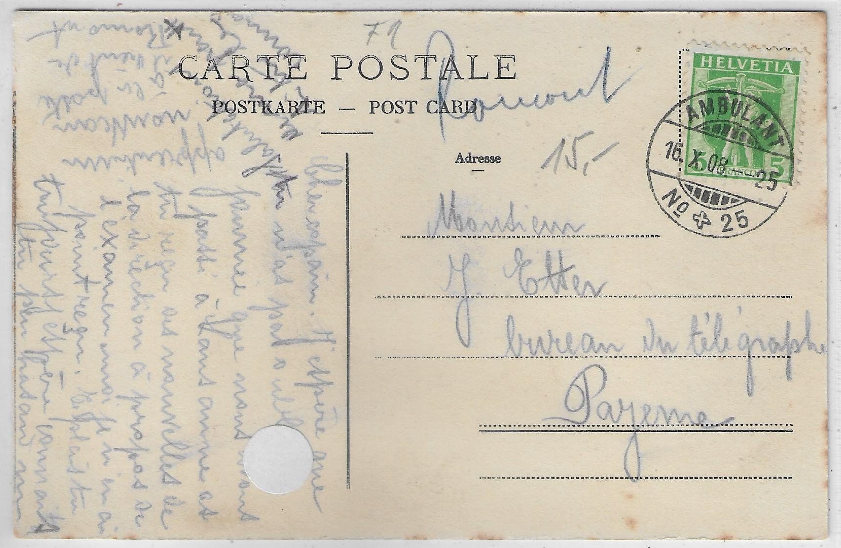 Cartoline postali: Romont - Vue generale – Usato da Ettingen venduto da Kartenplanet 1