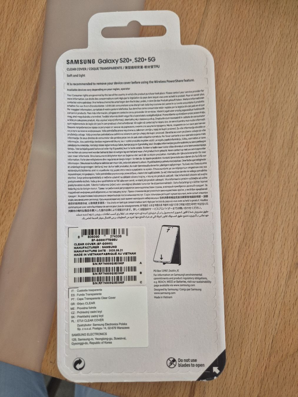 Samsung Cover & Protezioni schermo: Clear Cover Samsung Galaxy S20+  – Nuovo e nell'imballaggio originale da Oberrohrdorf venduto da Nini_224 1