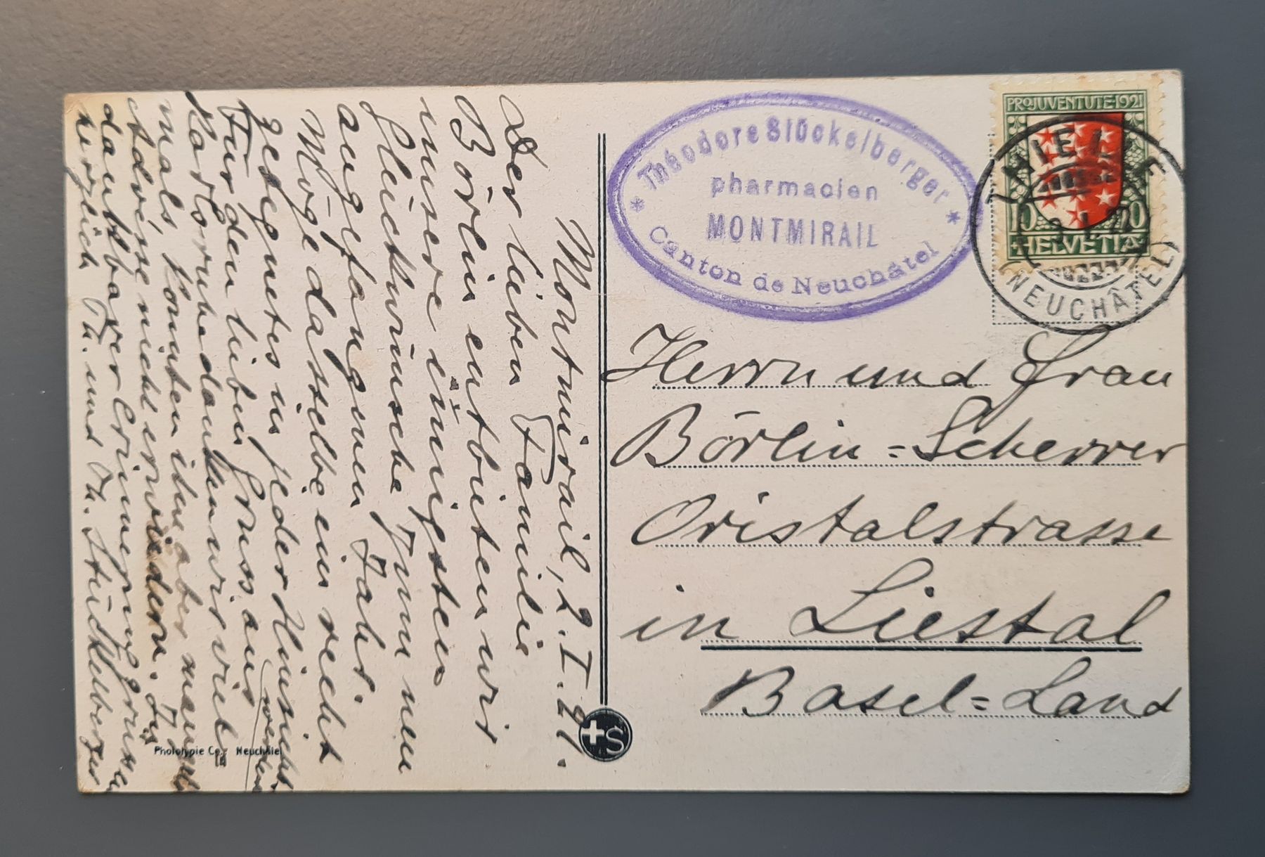 Cartoline postali: Neuchâtel 1927 – Usato da Ebikon venduto da Donar50 1