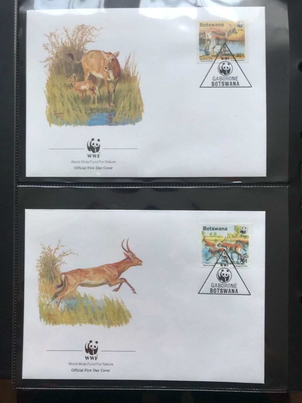 Alle Briefmarken: WWF Botswana 1988 Roter Litschi Satz Ersttagsbriefe – Neu (gemäss Beschreibung) aus Winterthur von schnueps 1