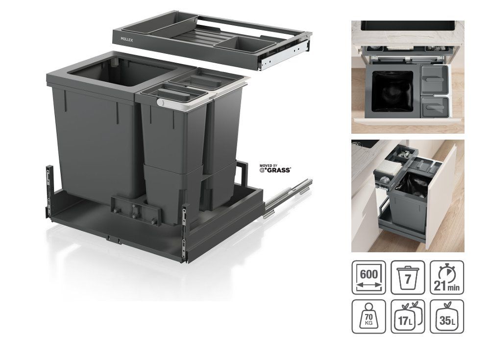 Müllex Cestini per rifiuti: 078 Müllex Abfallsystem X60 L5 Premium Pro – Nuovo (secondo la descrizione) da Derendingen venduto da Meisterstuecke 1