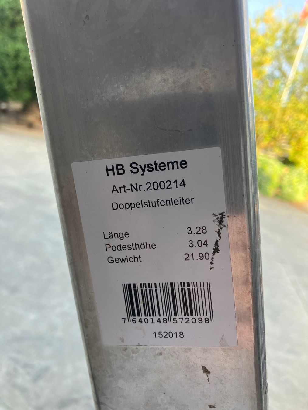 Leitern: HB Systeme Typ 200- Doppelstufenleiter/ Bockleiter Alu, Nr.3 – Gebraucht aus Obermumpf von  4