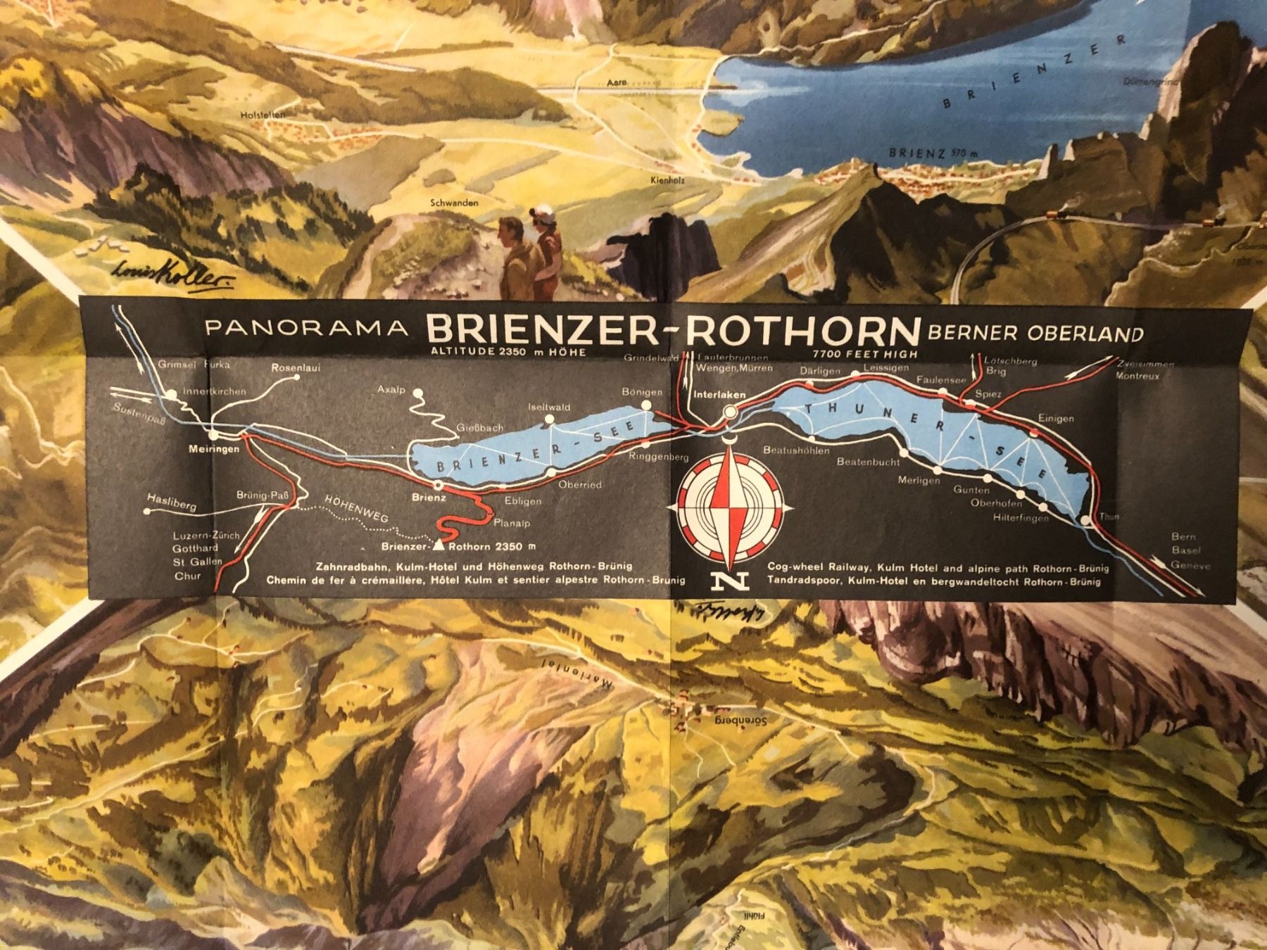 Landkarten & Atlanten: Panorama Brienzer Rothorn. Berner Oberland. – Gebraucht aus Zürich von allp 3