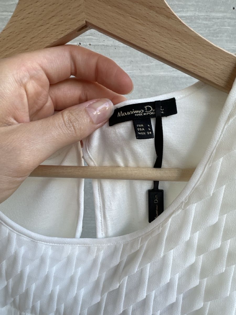 Massimo Dutti Vestiti: Kleid weiss Massimo Dutti Grösse L neuwertig – Nuovo (secondo la descrizione) da Zug venduto da a.marryl 1