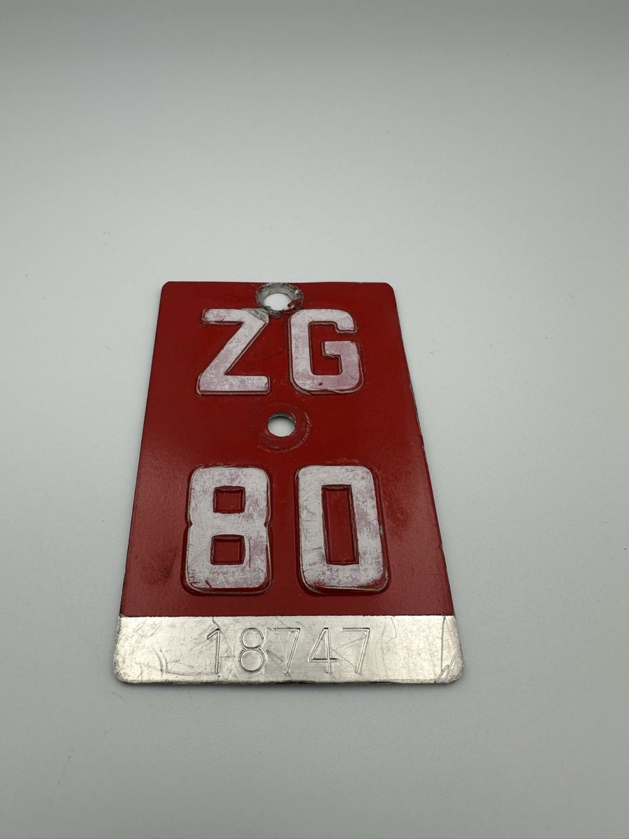 Insegne: Velonummer ZG 80 – Usato da Schwende venduto da weesli 1