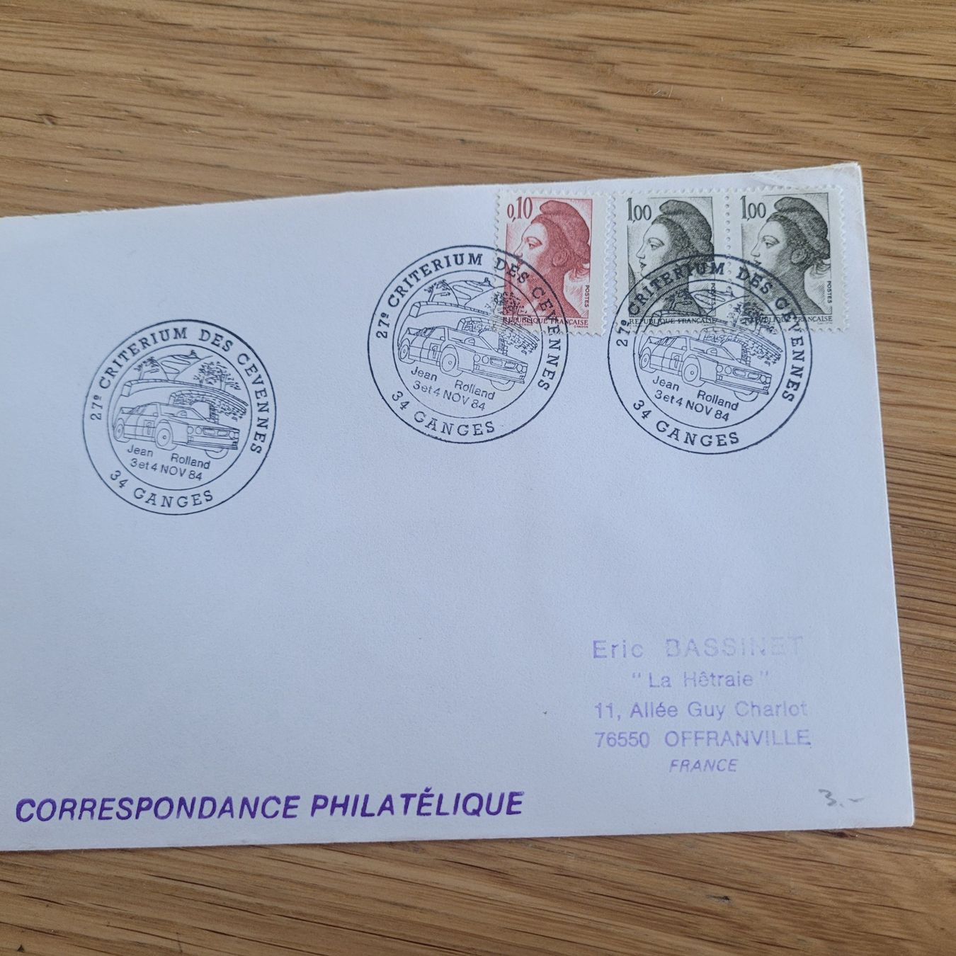 Tous les timbres: Document Automobile 27e Criterium Ganges 1984 – D'occasion à Biel/Bienne par Destockweb