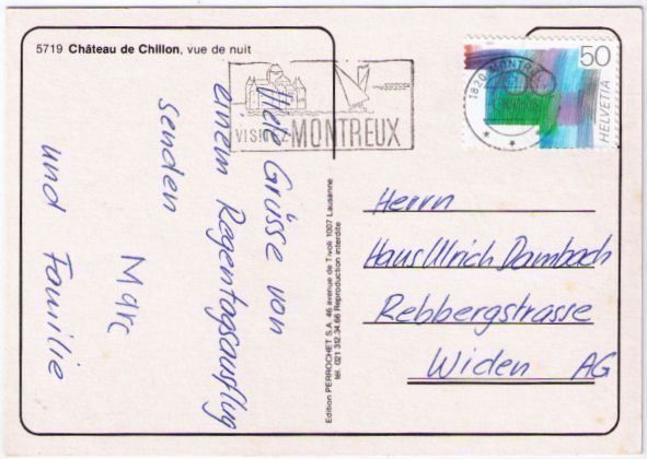 Ansichtskarten: Montreux - Château de Chillon Nachts – Gebraucht aus Binningen von Mountainrider 1