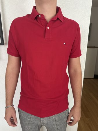 Polo Shirt Tommy Hilfiger rot Slim Fit Grösse L