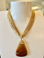 Rare collier Grosse - Germany pendentif rareté plaqué or