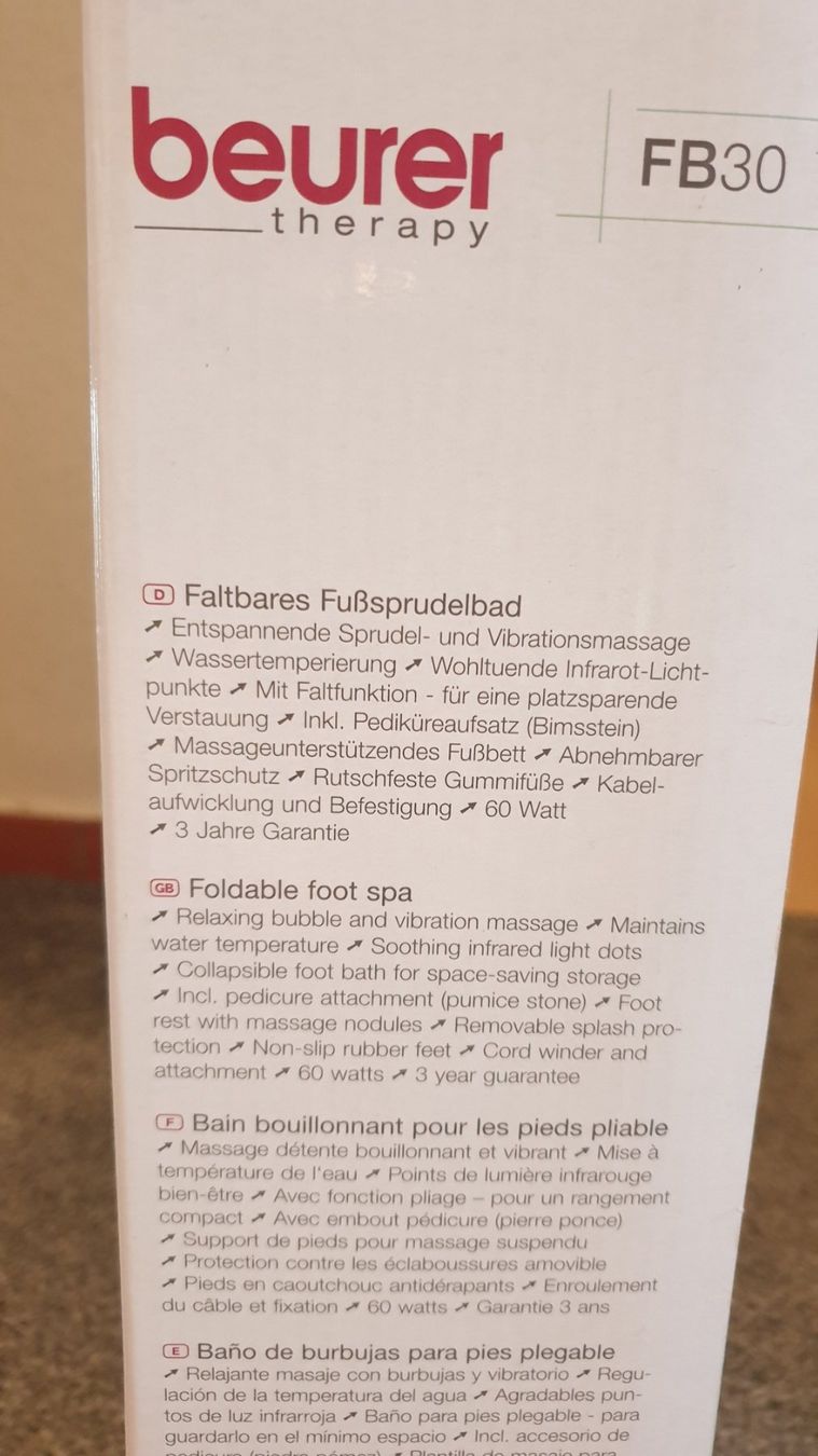 Beurer Dispositivi per massaggi: Beurer FB 30 Fußsprudelbad – Nuovo (secondo la descrizione) da Zürich venduto da sirstians000 4