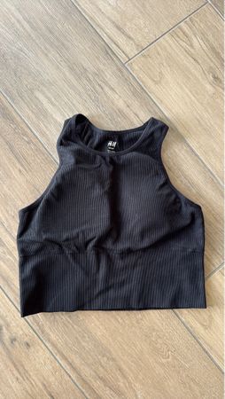 H&M Sport Crop Top ribbed black