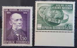 Österreich Kat. 997 & 1022 ** 1954/55 Kat. 34 Euro