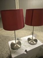 2x Sompex Tischlampe, rot, E27, Metallfuess