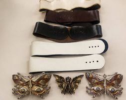 Vintage Au Grenier Zürich Gürtelschnallen & Ledergürtel Set