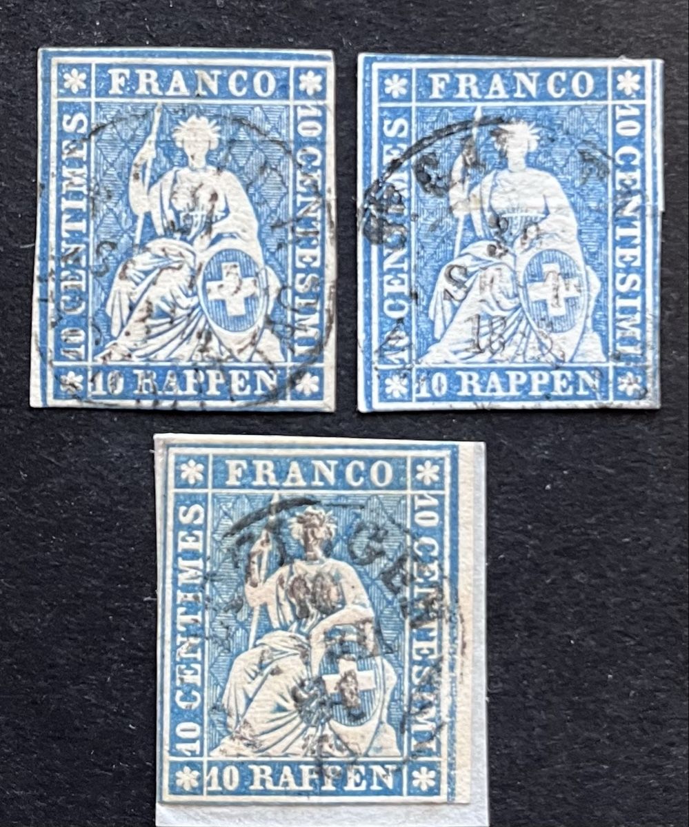 Tutti i francobolli: 3x Strubel 23G Oblitérés – Usato da Sottens venduto da thigroux