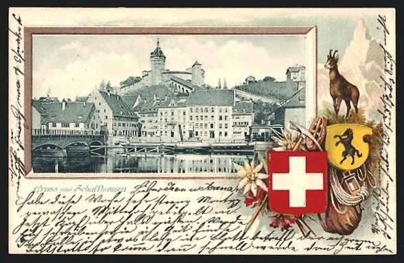 Cartoline postali: Passepartout-Lithographie Schaffhausen,  – Usato da Berlin venduto da bartko-reher