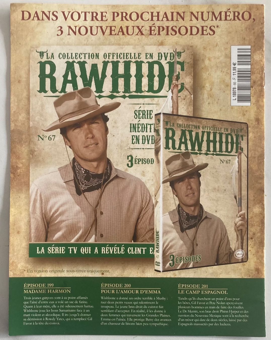 Tutti i DVDs: CLINT EASTWOOD - RAWHIDE N°66 – Usato da Poliez-Pittet venduto da Newtown-Records 2