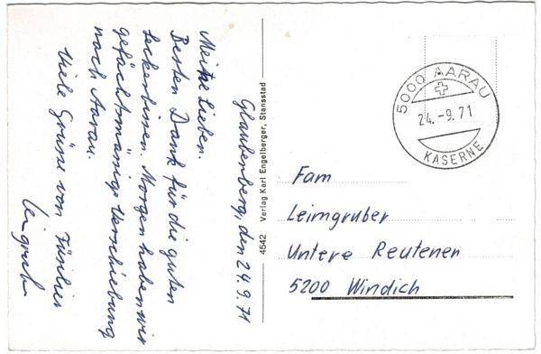 Cartoline postali: Glaubenberg, Barackenlager, gelaufen 1971 – Usato da Frauenfeld venduto da POML 1