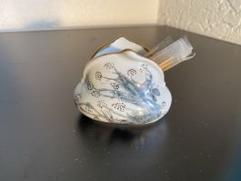 Sagra Zahnstocherhalter Porzellan Weiss Goldrand Deko