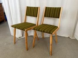 2 Vintage Massivholz-Stühle, 60er Jahre