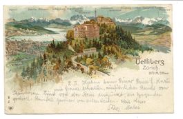 Uetliberg - Hotel Rest. Uto-Kulm (ZH) Alpen-Panorama Litho