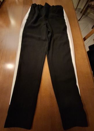 Zara Stoffhose XS Schwarz mit Seitenstreifen Elegant
