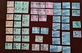 52 Francobolli Svizzera "Tecnica e Paesaggi"