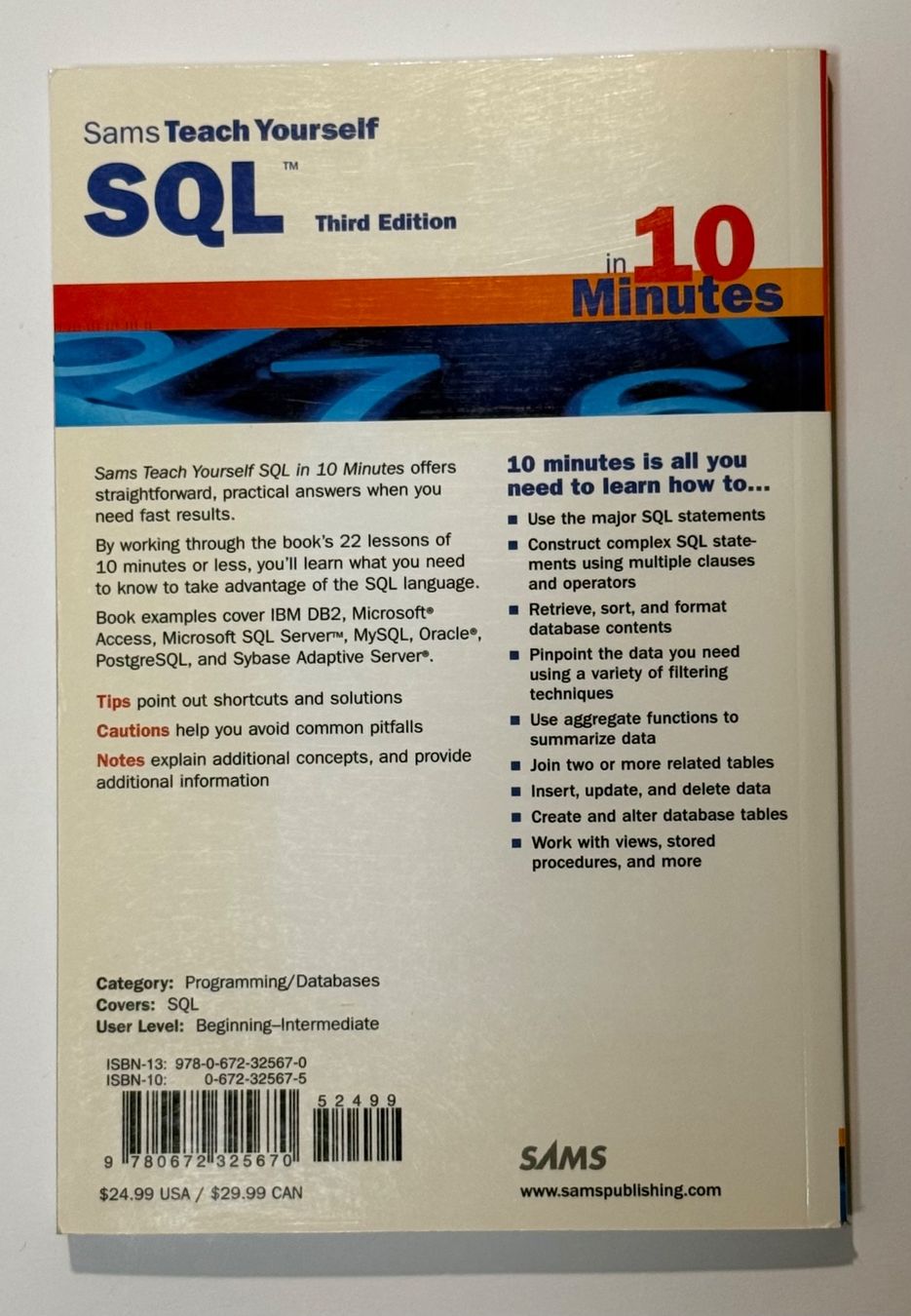 Libri: SQL in 10 Minutes (3rd Edition) | Ben Forta – Usato da Rapperswil SG venduto da Maria_________ 1