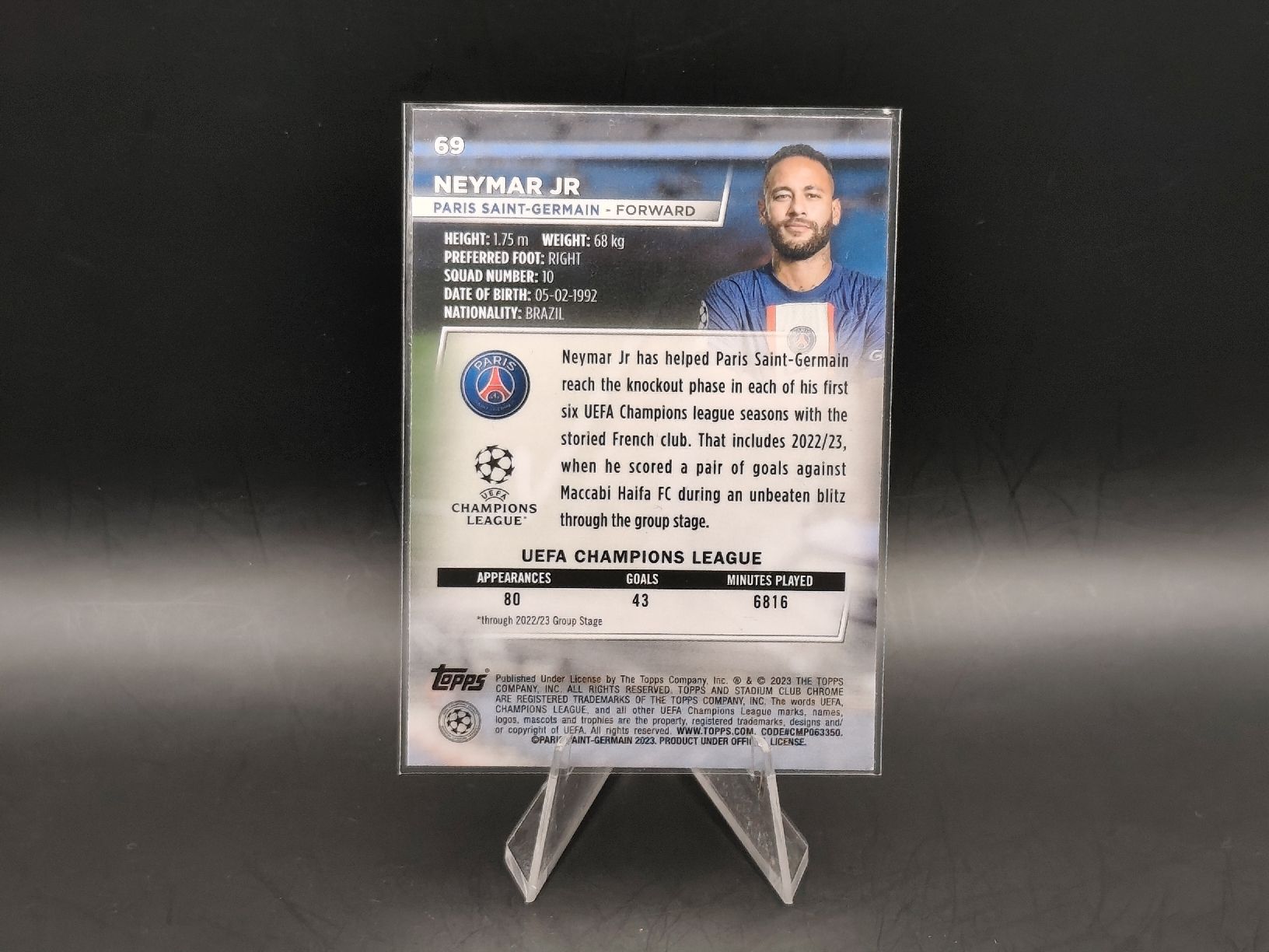 Topps Sammelbilder & Trading cards: Neymar Jr - Topps Stadium Chrome - Paris SG – Gebraucht aus Ostermundigen von DaCards 1