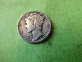 USA 1945, Dime (10 Cents), Silber .900