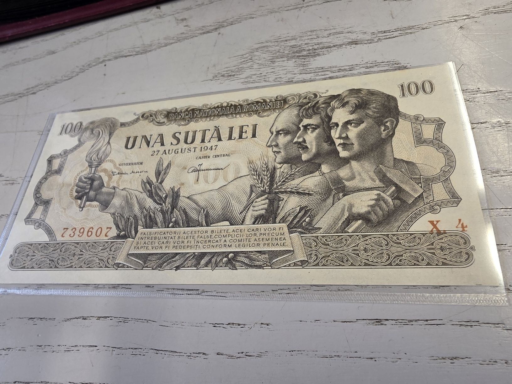 Billets de banque: Rumänien 100 Lei Banknote 1947  – Neuf avec emballage d'origine à Herisau par Antiques.AR