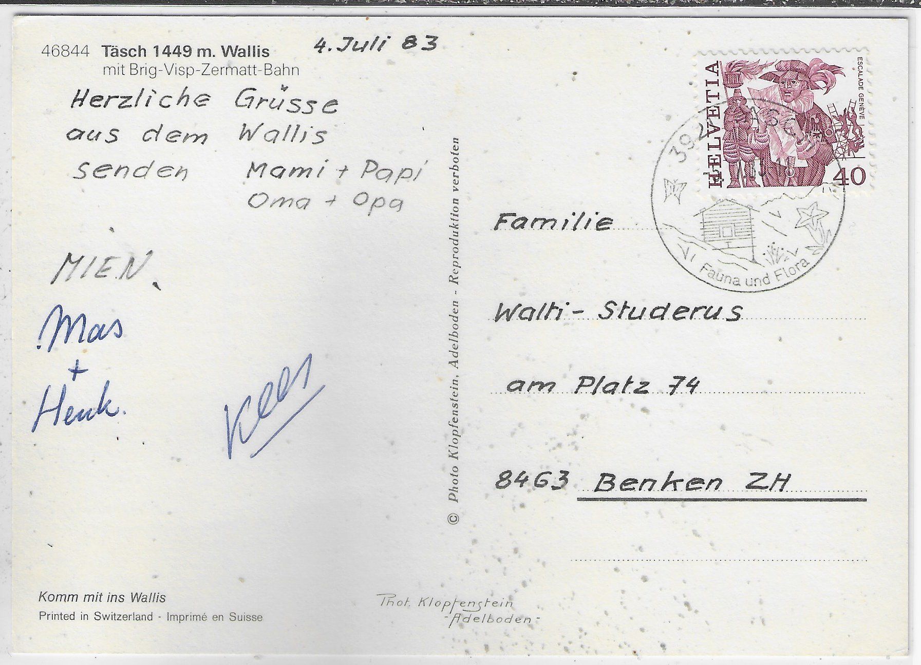 Cartoline postali: Täsch - Generalansicht – Usato da Ettingen venduto da Kartenplanet 1