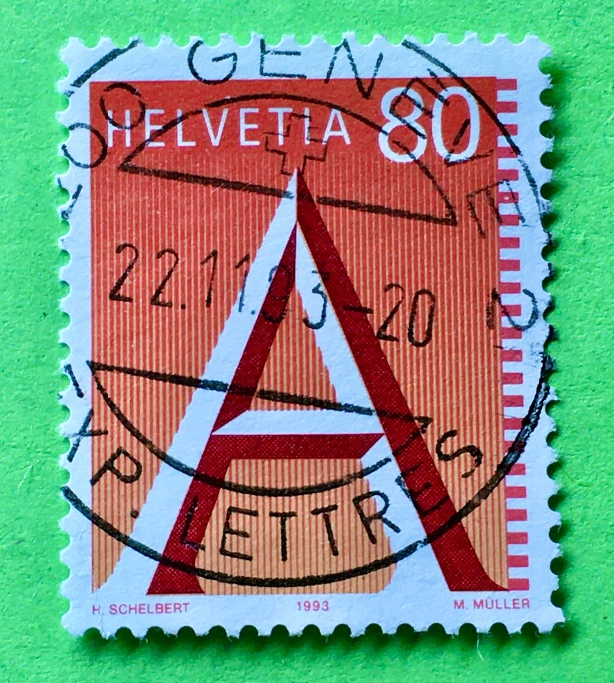 Alle Briefmarken: Nr.838 A-Post Marke Stempel 1993 Geneve – Gebraucht aus Aarau von Billa007