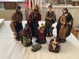 Krippenfiguren 8-teilig, Top Zustand, Weihnachtsdeko