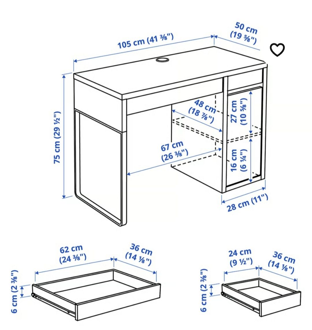 Scrivanie: Ikea Schreibtisch "Micke" mit Aufsatz – Usato da Goldau venduto da sandwalk 6