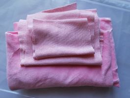 Rosa Baumwollplüsch Stoff+ Tricot Stoffstücke