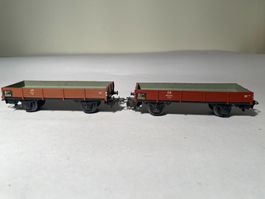 Märklin 2x Niederbordwagen braun DB, AC-Achsen