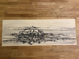 Aquarell Landschaft  28.April 64 28x78cm