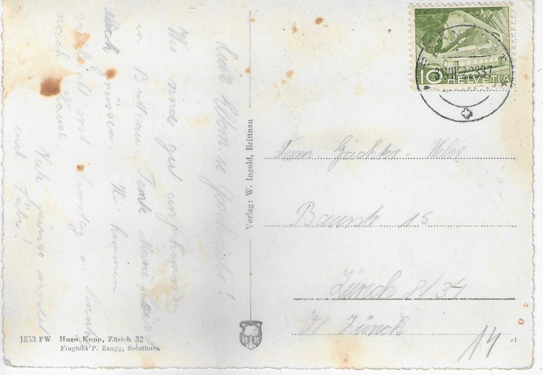 Cartoline postali: Flugaufnahme Brittnau AG – Usato da Ettingen venduto da Kartenplanet 1