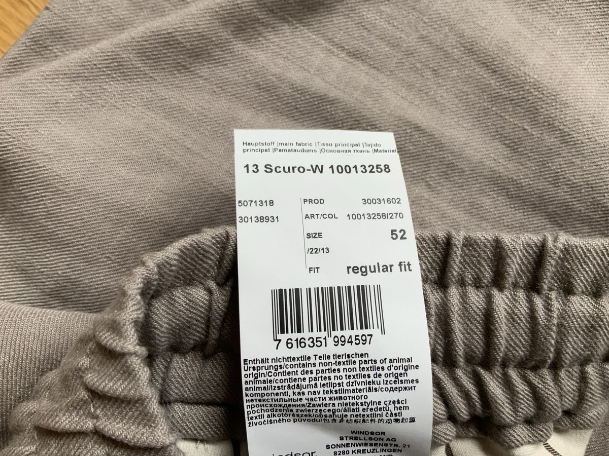 Windsor Pantalons: Windsor Hose Grösse 52 regular fit grau Leinen – Neuf (Voir description) à Zürich par freeheelfex 5