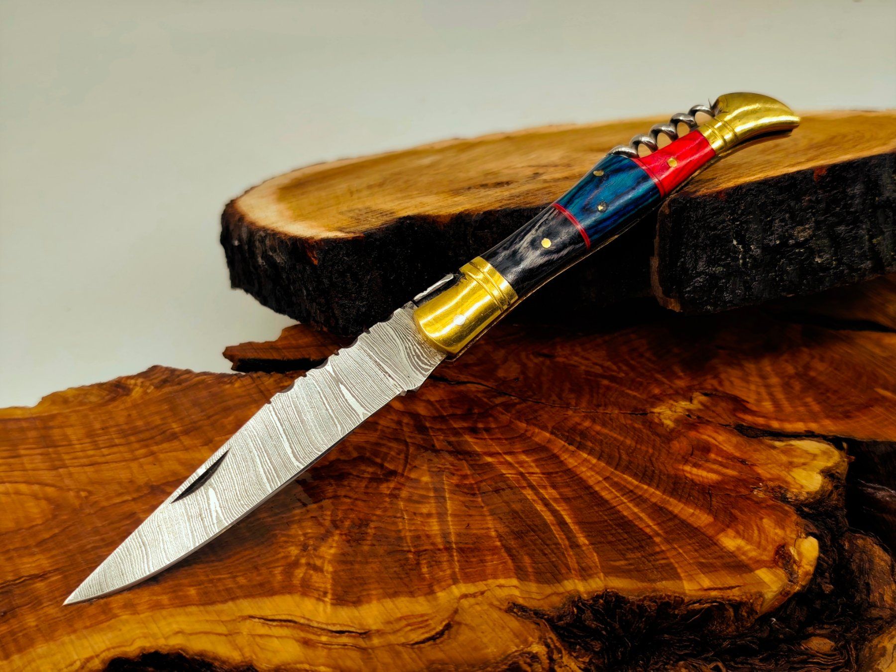Accessori: Laguiole Damast Messer Klappmesser echtes Damastmesser – Nuovo e nell'imballaggio originale da Arlesheim venduto da Premius_1 1