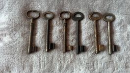 6 antike Schlüssel, alte Schlüssel, schöne Deko, Vintage